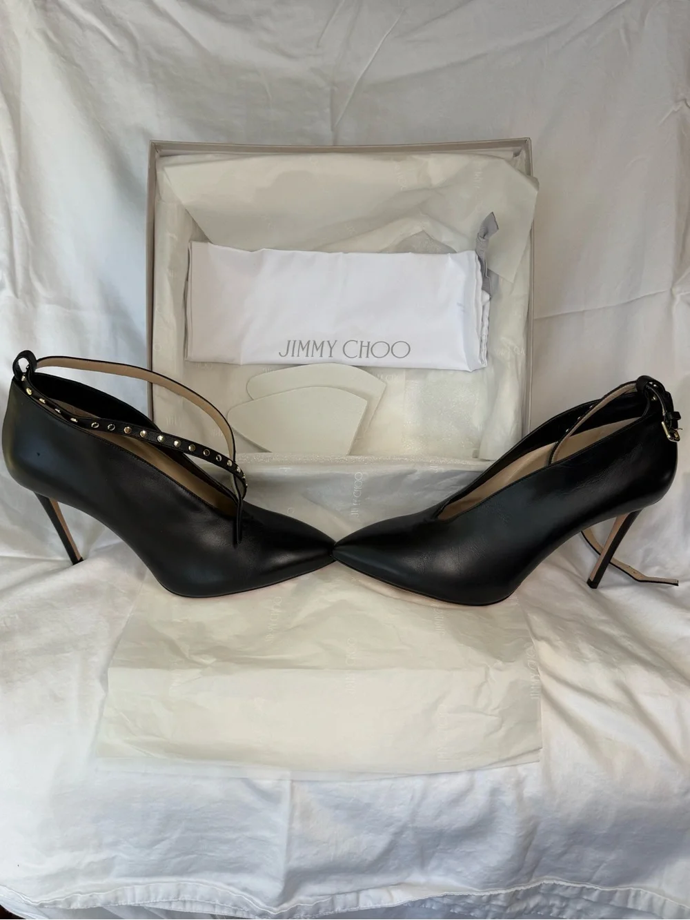 NEW in box Jimmy Choo Lark Booties black boots size 40.5 US Size 10 studs
